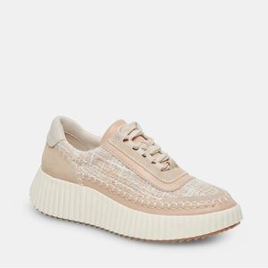 Dolce Vita Dolen Sneakers in Ivory Multi Woven Pattern - Size 7.5